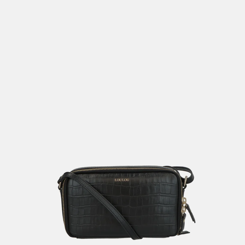 Loulou Essentiels Classy Croco Pouch crossbody tas black