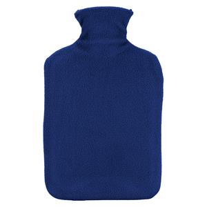H&S Collection Warmwaterkruik - met fleecehoes - donkerblauw - 1,75L - kruik -