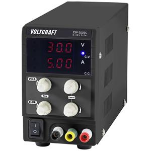 VOLTCRAFT ESP-3005S Labvoeding, regelbaar 0 - 30 V 0 - 5 A 150 W Steekaansluiting 4 mm Smal model Aantal uitgangen: 1 x