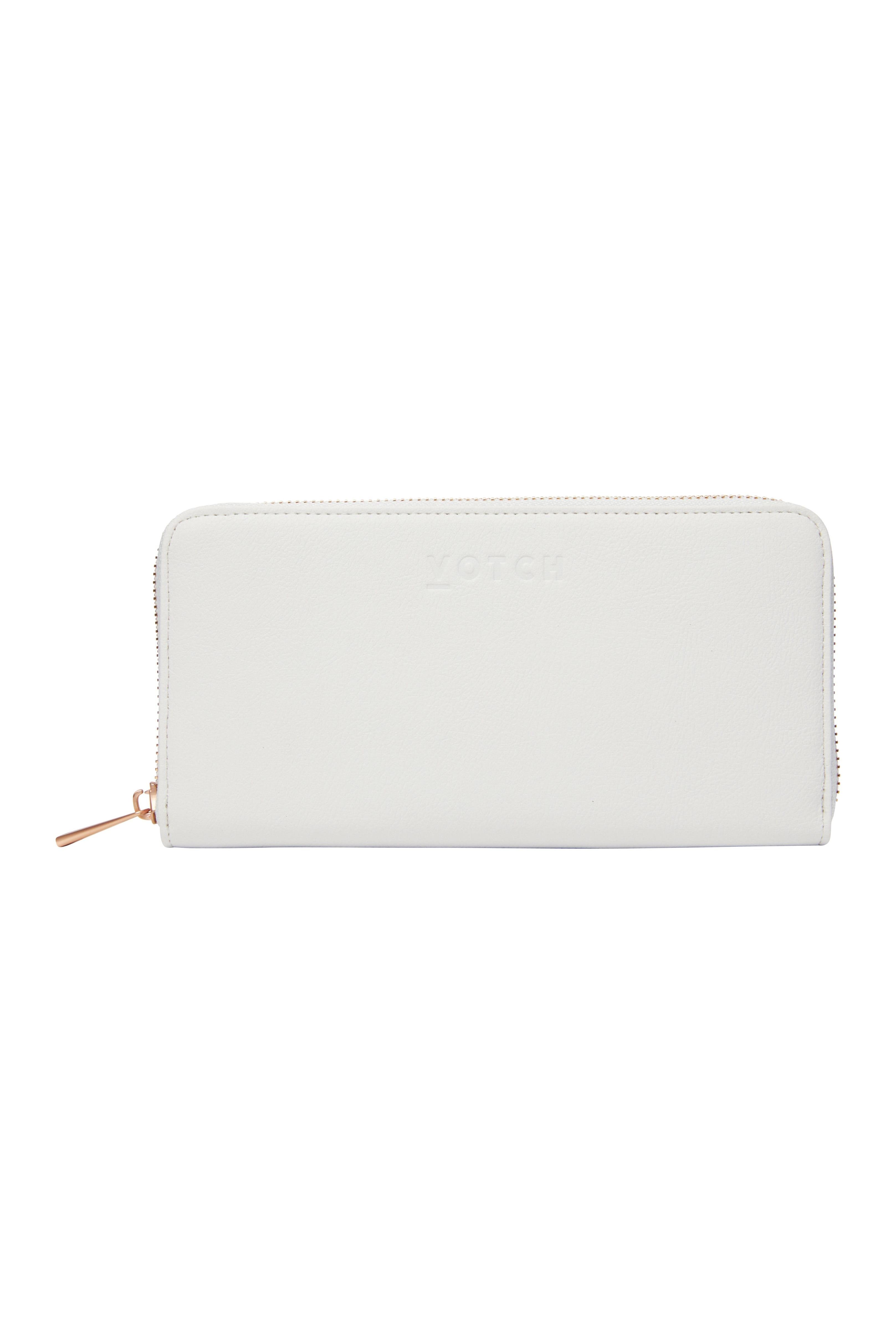 Votch Damen vegan Portemonnaie Apple Leder Hellgrau & Roségold