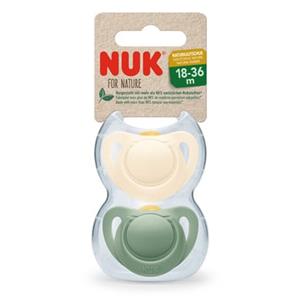 NUK Fopspeen Voor Nature Latex 18-36 maanden groen/crème 2-pack