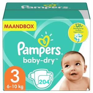 Pampers  Baby Dry - Maat 3 - Maandbox - 204 stuks - 6/10KG