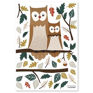 Lilipinso muurstickers Forest Owl Family