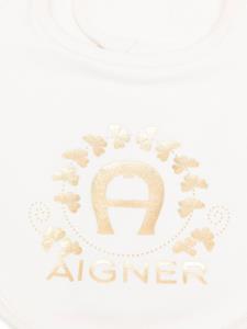 Aigner Kids Slabbetje met logoprint - Beige