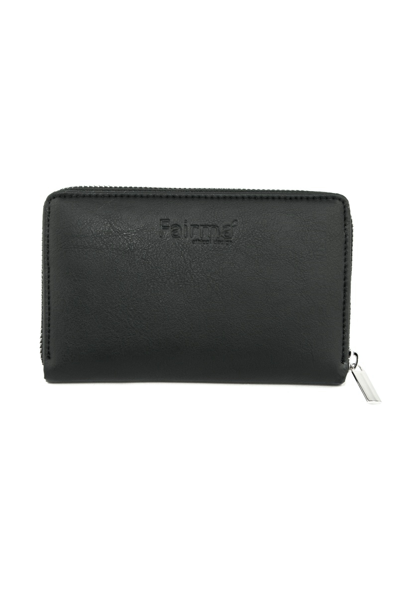 FAIRMA ETHICAL DESIGN Damen vegan Portemonnaie Frauen Mooj Medium Schwarz
