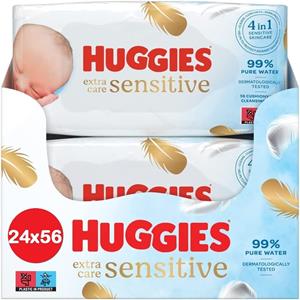 Huggies  Extra Care Sensitive - Billendoekjes - 1344 babydoekjes - 24 x 56