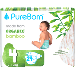 PureBorn™ ureBorn Baby Luiers Made from Organic Bamboo Size 4 712kg 24 Stuks 900g bij Jumbo