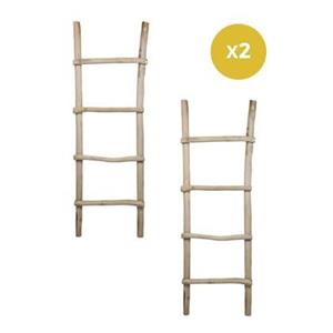 HSM Collection Decoratieve ladder - Set van 2 - Nautrel - Teak