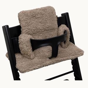 Ukje Stoelverkleiner  Teddy taupe voor Stokke Tripp Trapp - Kinderstoel Kussenset - Perfecte Pasvorm en Comfortabel Zitje - Katoen en Wasmachine Veilig