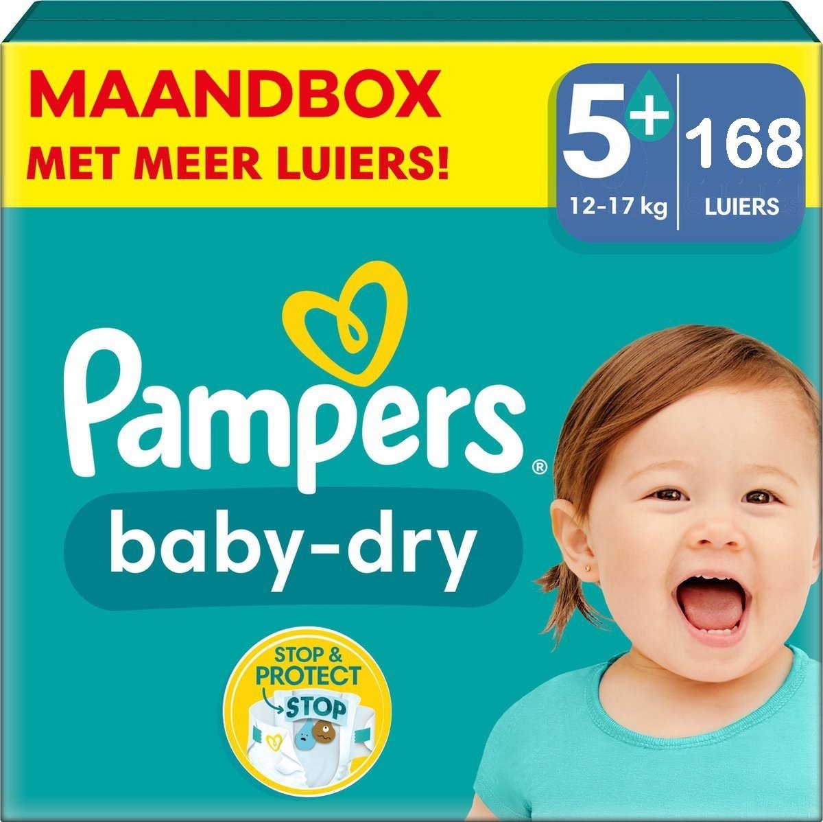 Pampers  Baby Dry - Maat 5+ - Maandbox - 168 stuks - 12/17KG
