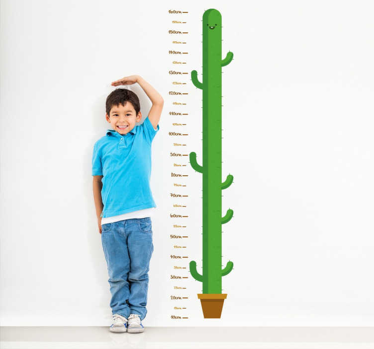 Tenstickers Muursticker van cactus vormige lengtemeter