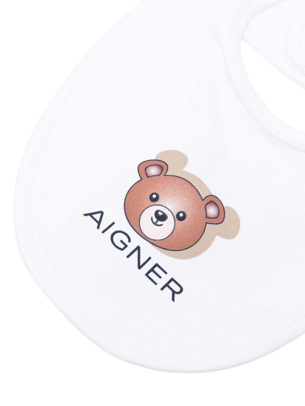 Aigner Kids teddy logo-print Pima cotton bib - Wit