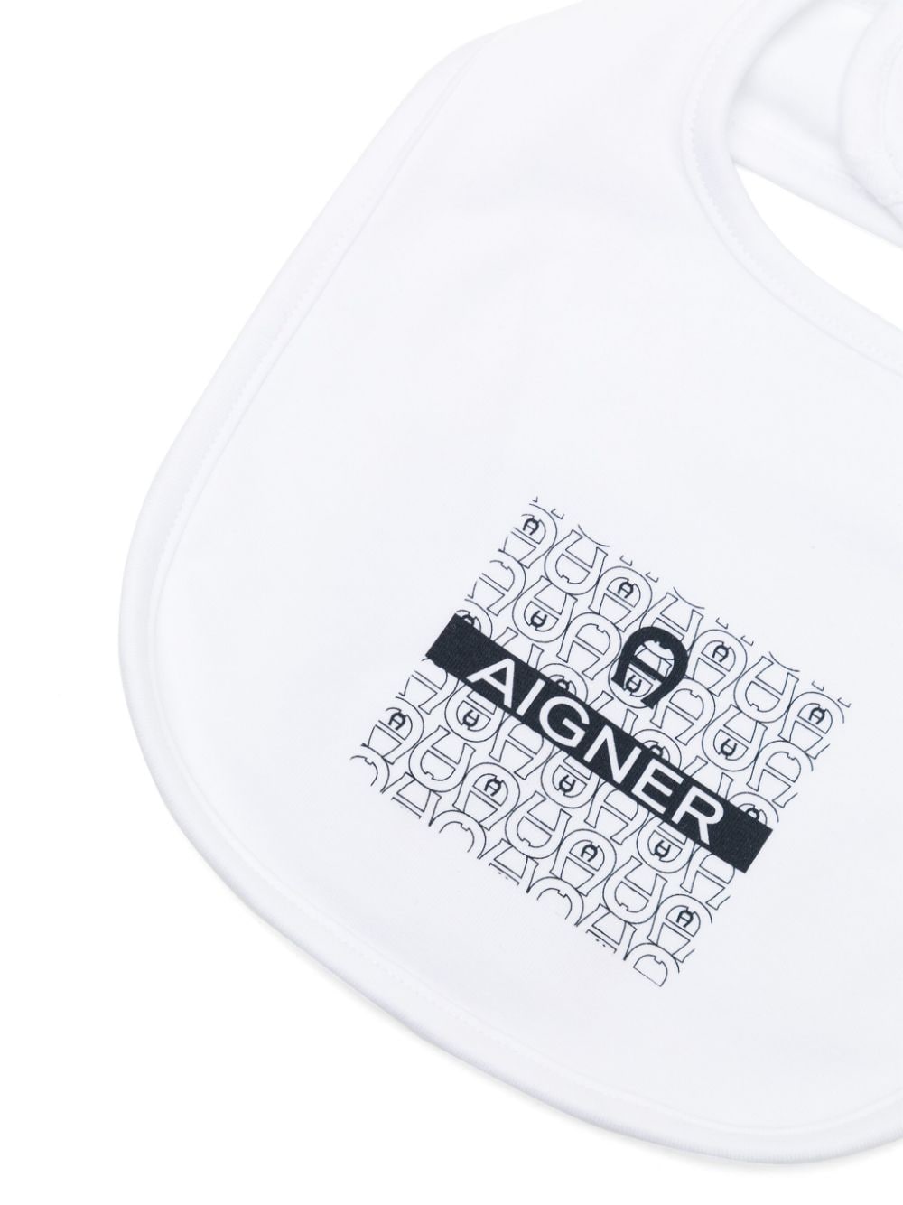 Aigner Kids logo-print Pima cotton bib - Wit