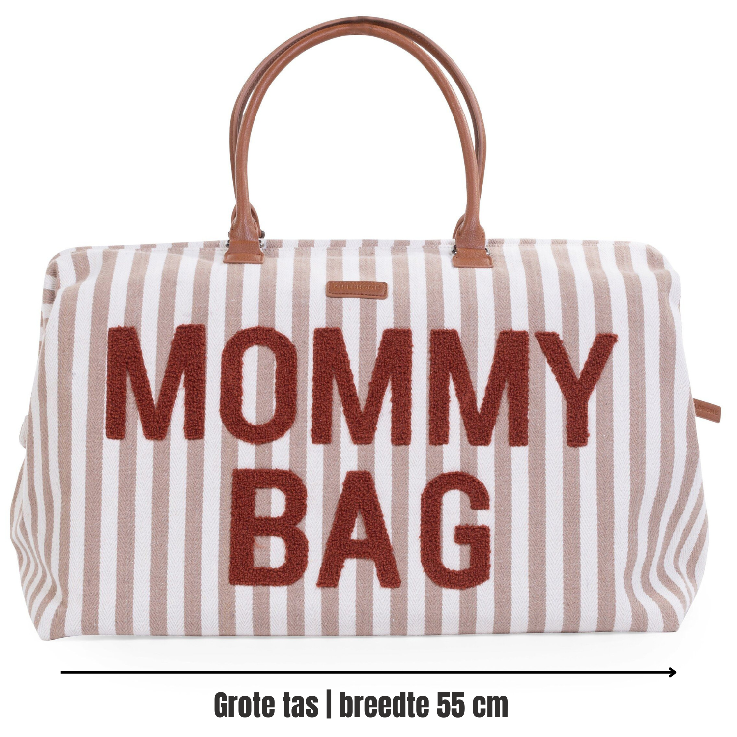 Childhome Mommy Bag  Verzorgingstas - Stripes - Electric Nude/Terracotta
