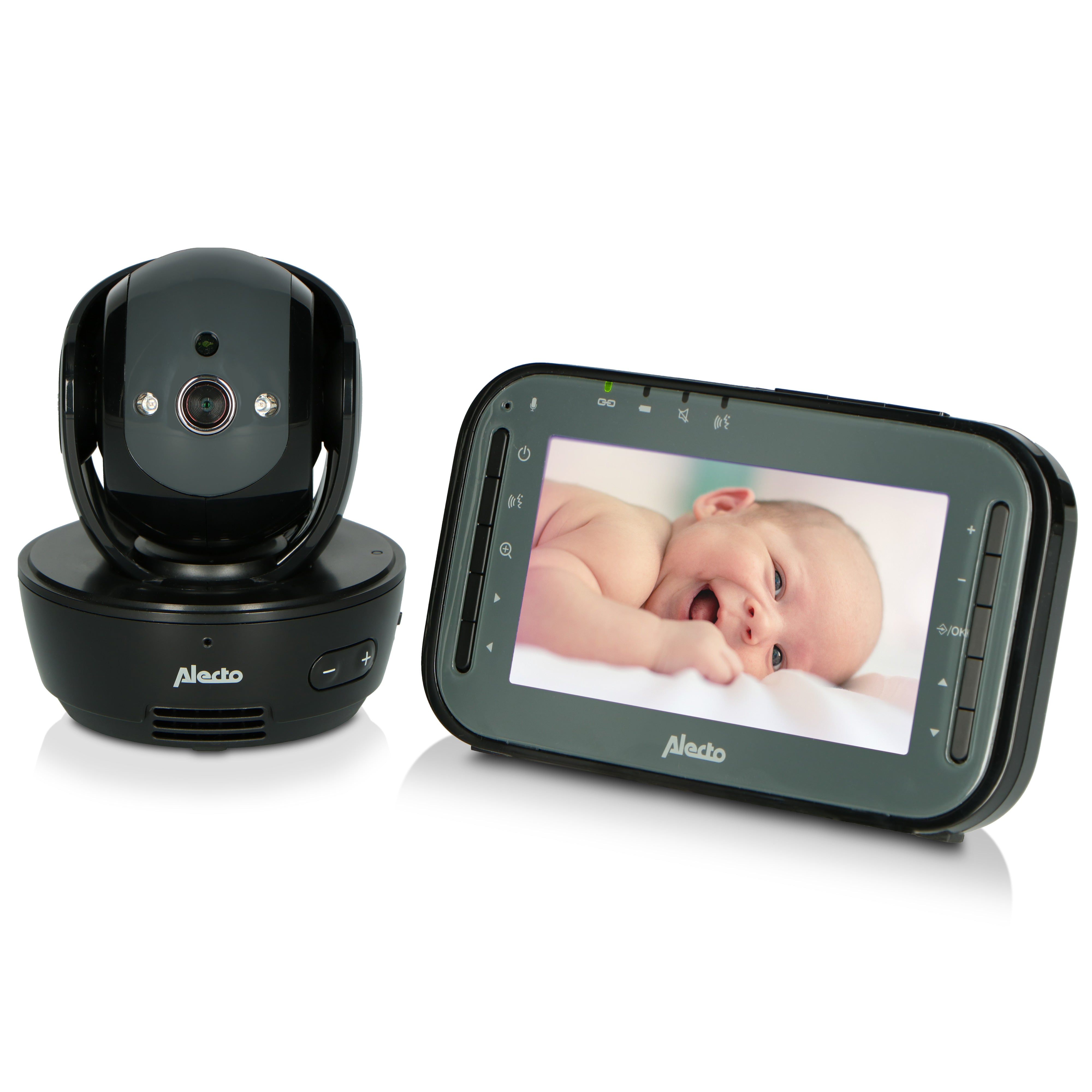 Alecto DVM200MBK - Babyfoon met camera en 4.3 kleurenscherm, zwart