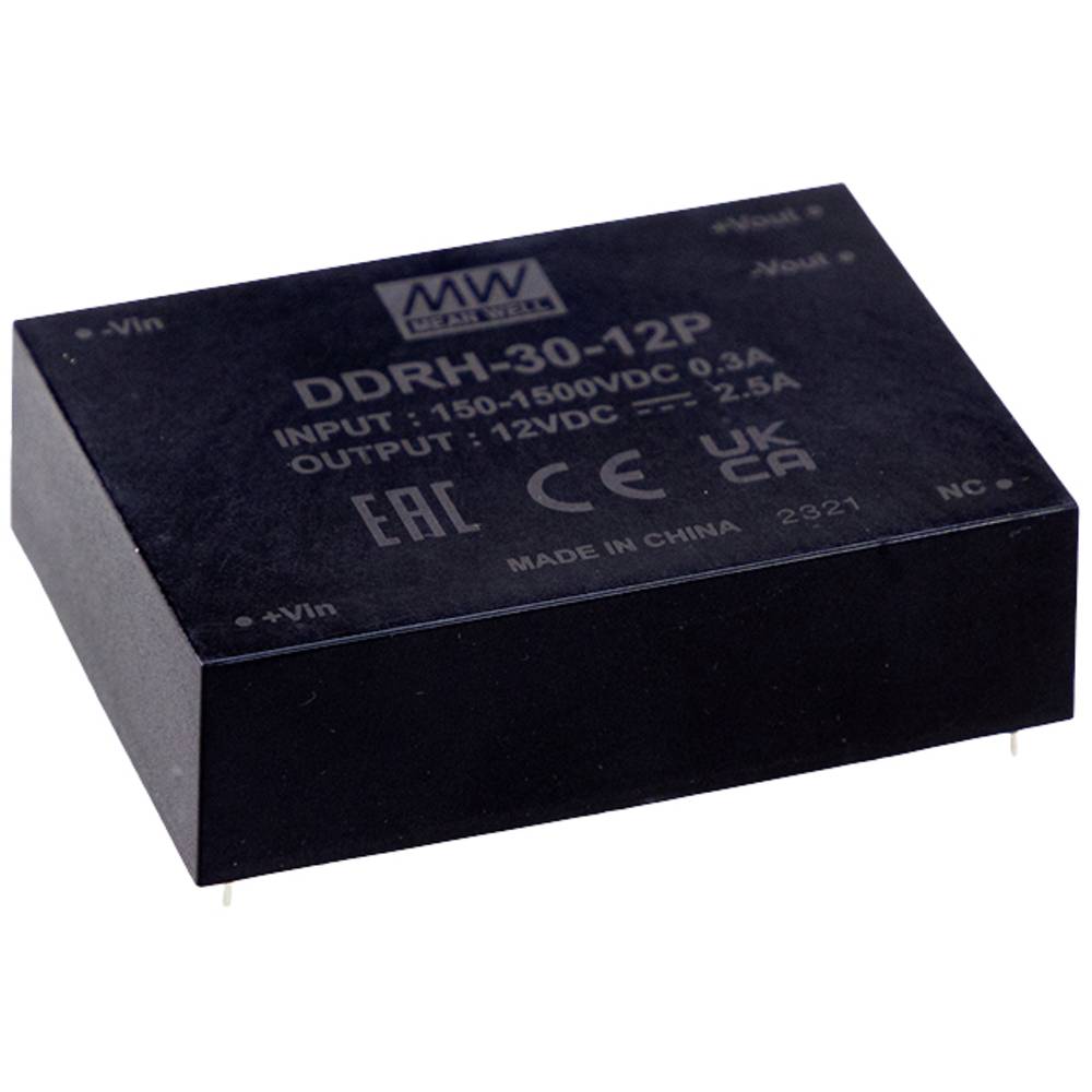 Mean Well DDRH-30-15P DC/DC-converter, print 15 V/DC Aantal uitgangen: 1 x Inhoud: 1 stuk(s)