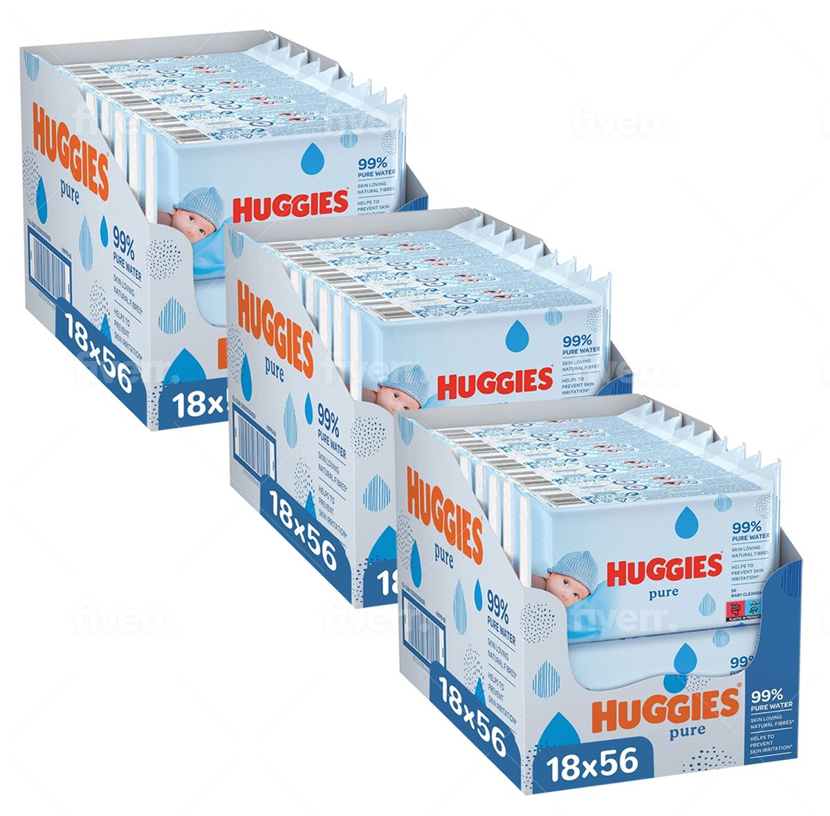 Huggies  Pure - Billendoekjes - 3024 babydoekjes - 54 x 56