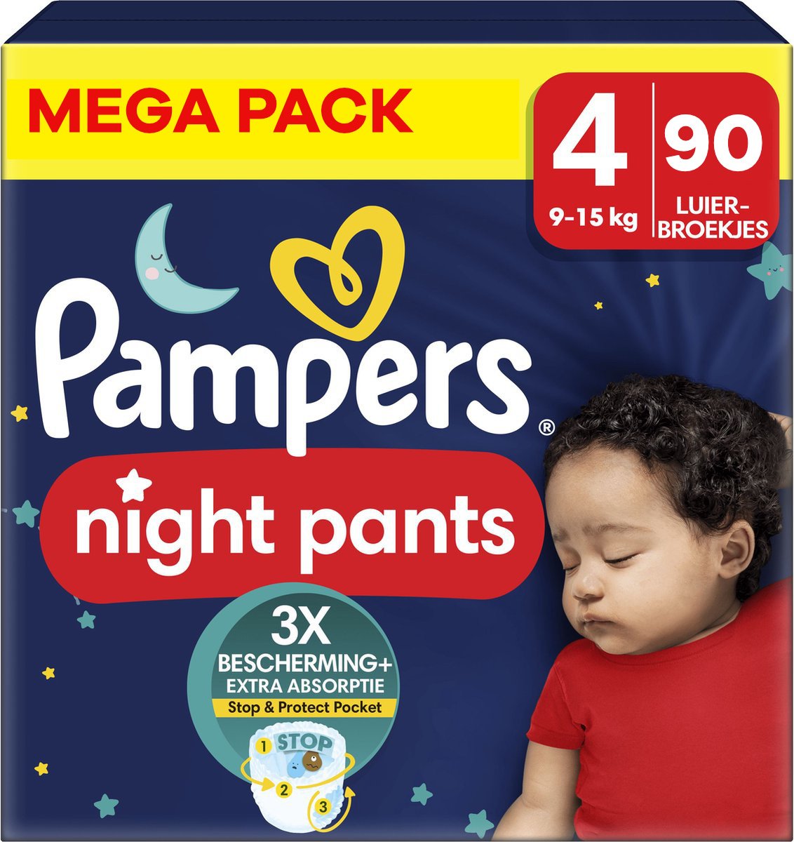 Pampers  Night Pants - Maat 4 - Mega Pack - 90 stuks - 9/15 KG