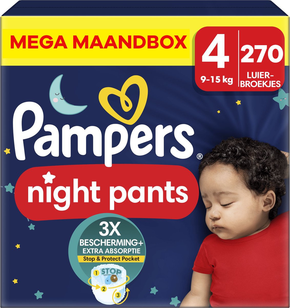 Pampers  Night Pants - Maat 4 - Mega Maandbox - 270 stuks - 9/15 KG