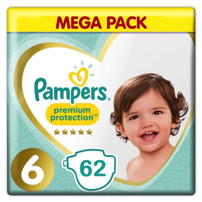Pampers Premium Protection Maat 6 - 62 Luiers Megapak