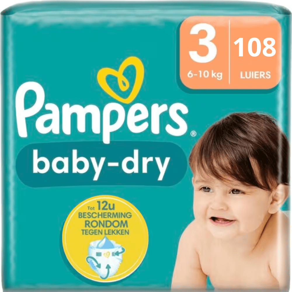 Pampers Baby Dry Maat 3 - 108 Luiers