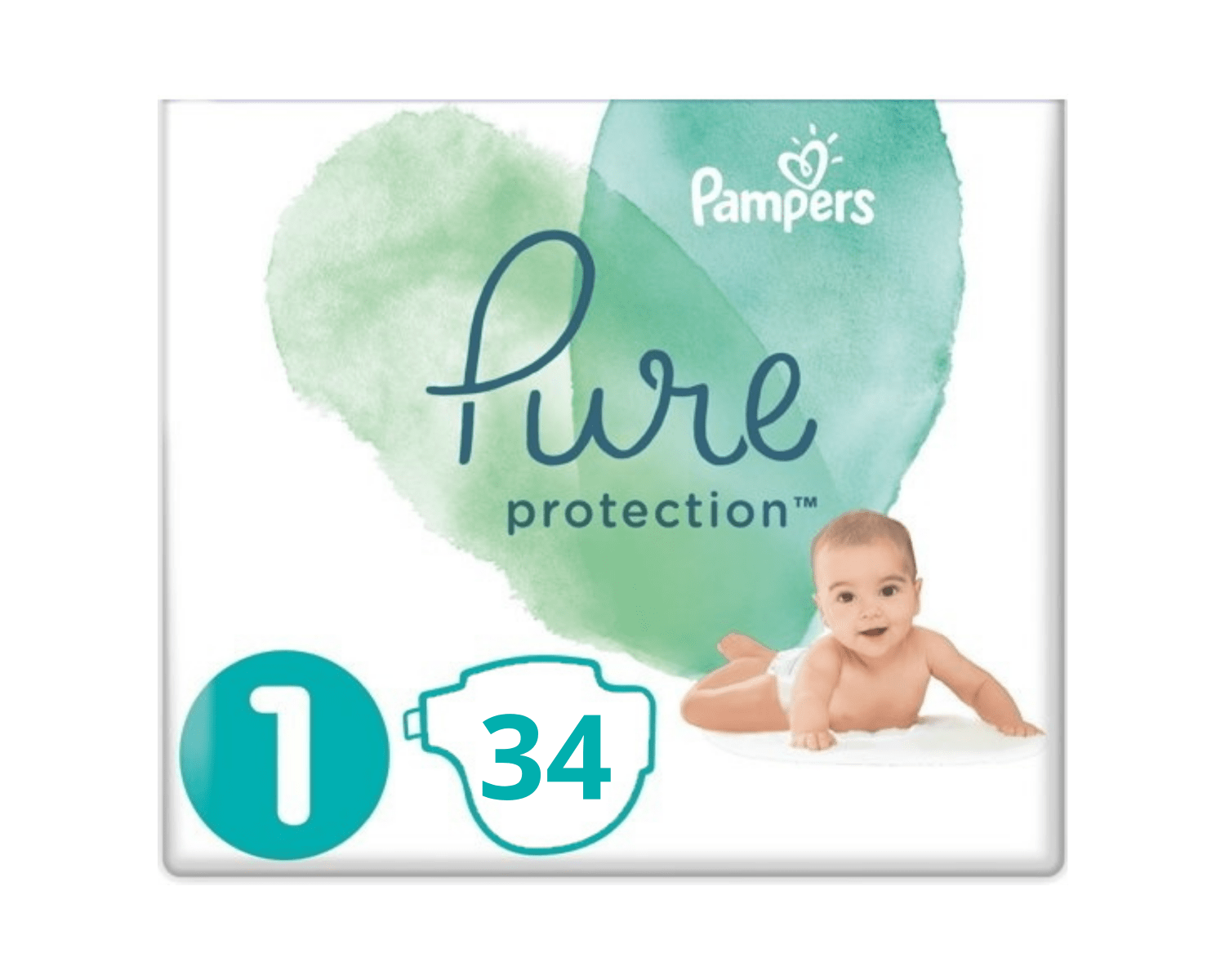 Pampers Pure Protection Maat 1 - 34 Luiers