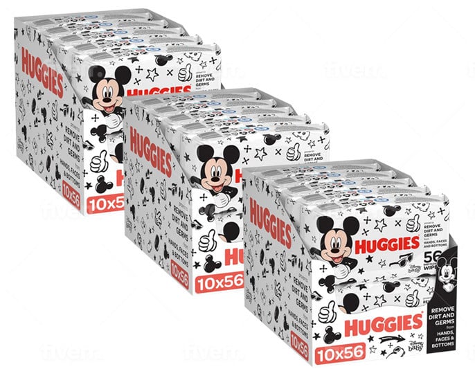 Huggies  Billendoekjes - All Over Clean - Mickey Mouse - 30 x 56 - 1680 stuks