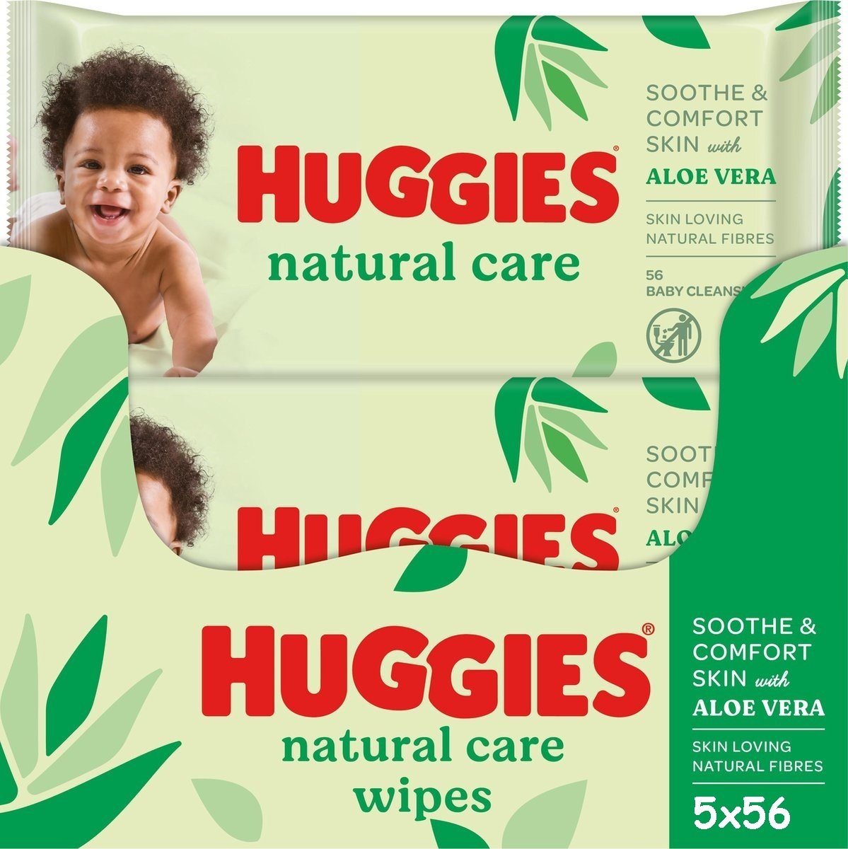 Huggies  Natural Care - Billendoekjes - 280 babydoekjes - 5 x 56