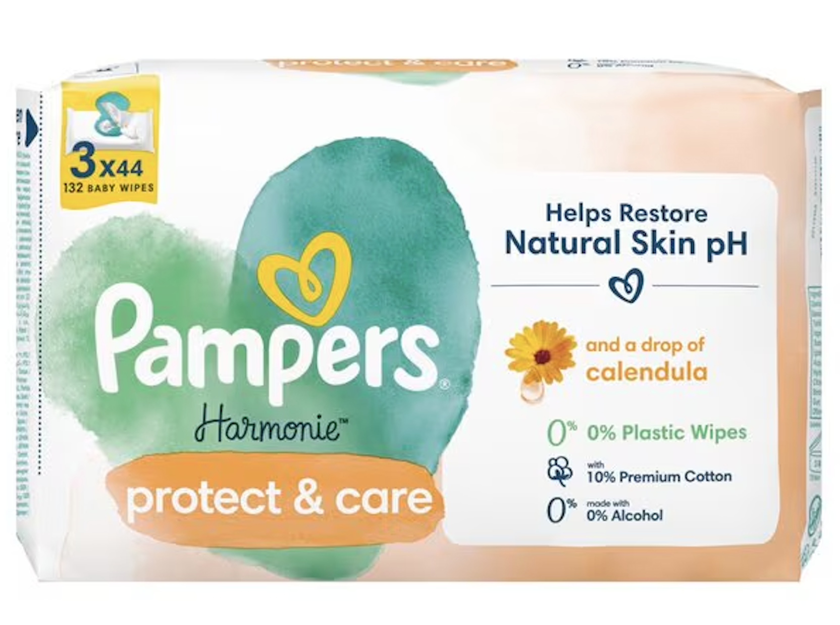 Pampers  Harmonie Protect & Care - Calendula - Billendoekjes - 132 doekjes - 3 x 44
