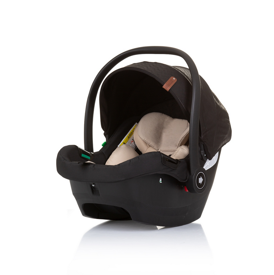 Chipolino i-Size Babyschale Duo Smart Gruppe 0+, Kissen, verstellbare Kopfstütze schwarz