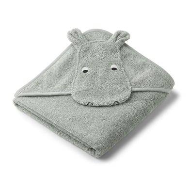 Liewood Albert Baby Hooded Towel - Hippo Dove Blue