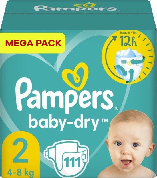 Pampers  Baby Dry - Maat 2 - Mega Pack - 111 luiers