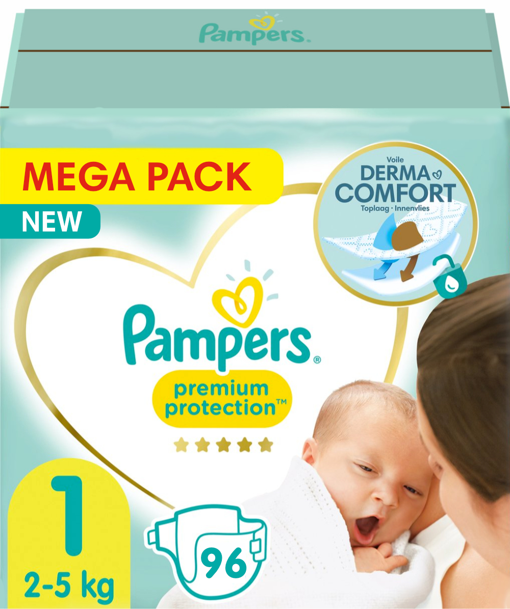 Pampers  Premium Protection - Maat 1 - Mega Pack - 96 luiers