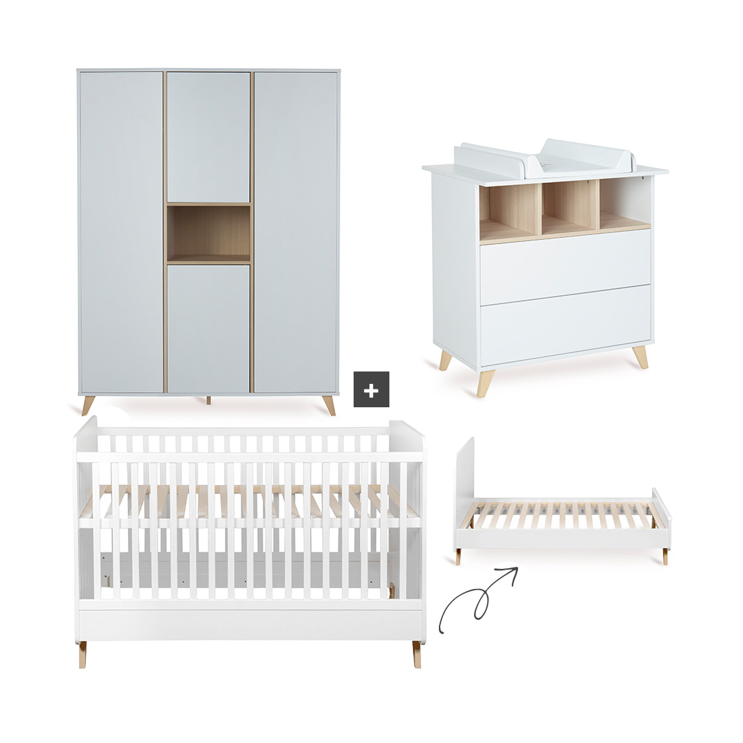 Quax Loft Kinderkamer 3-Delig XL + Barrier - White