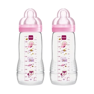 MAM Easy babyfles Active ™ 330 ml, ruimte roze in een dubbele verpakking