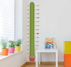 Tenstickers Kinderkamer muursticker cactus groeimeter