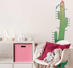 Tenstickers Muurdecoratie sticker cactus groeimeter