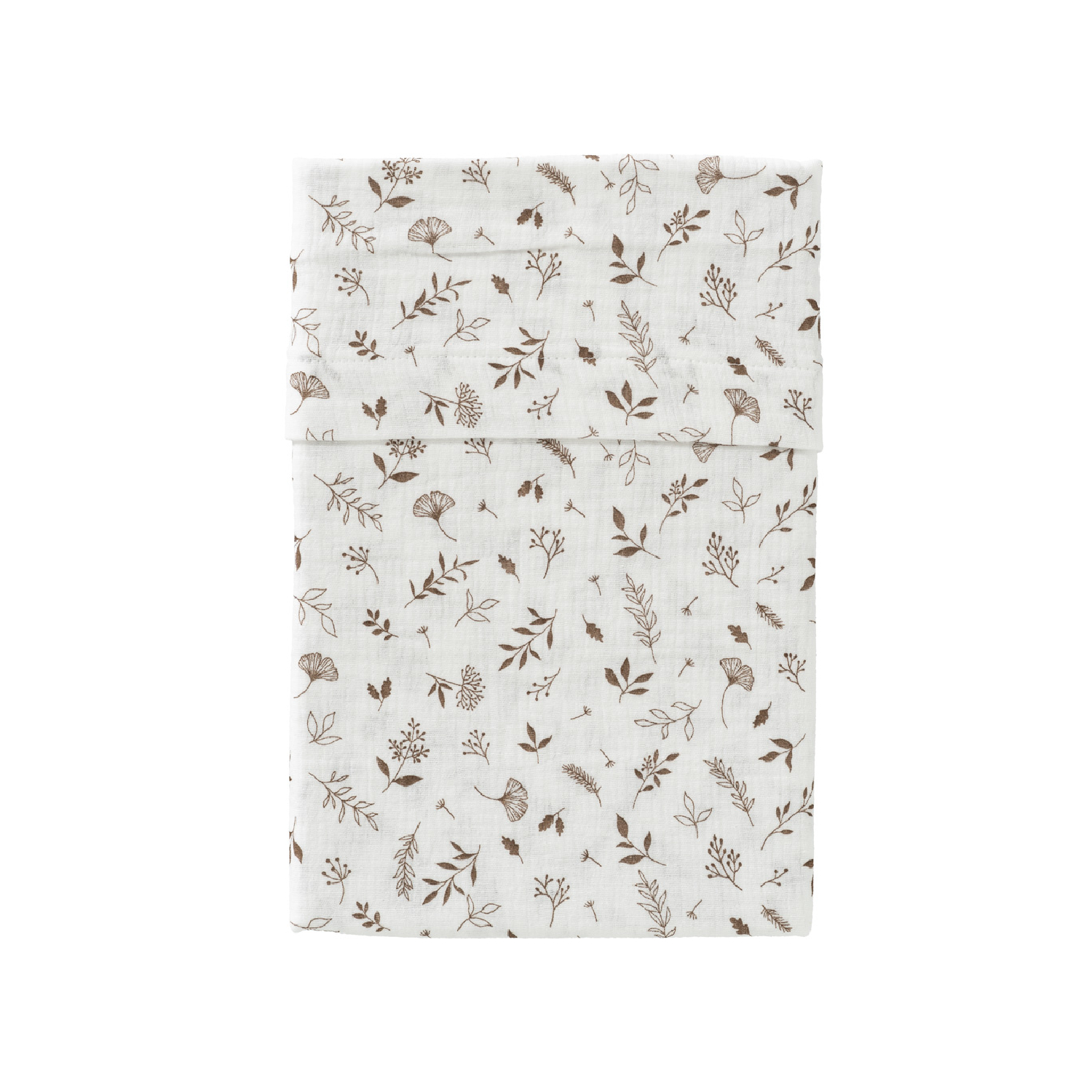 Cottonbaby Soft Ledikantlaken - 120x150 cm - Leaves White/Taupe
