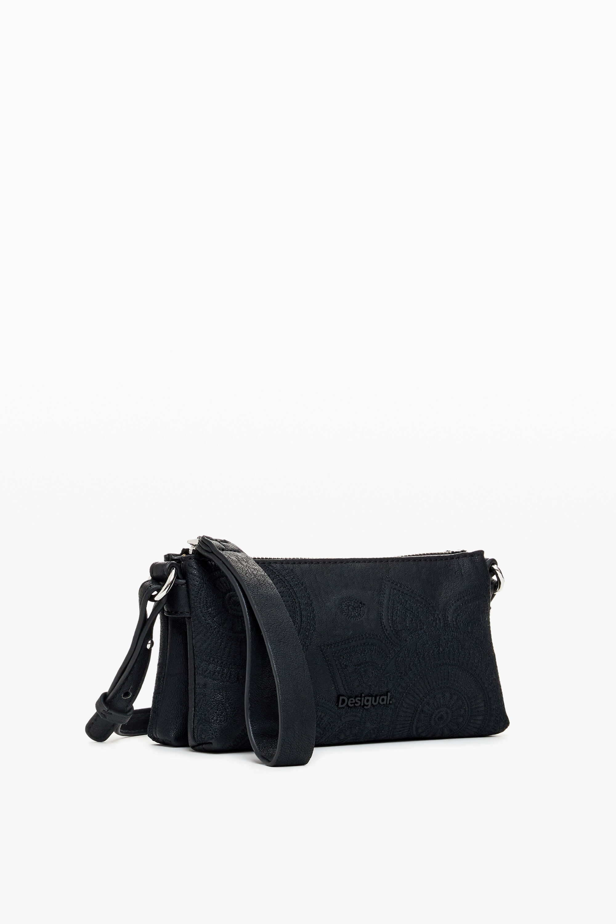 Desigual XL-portemonnee met borduursels - BLACK