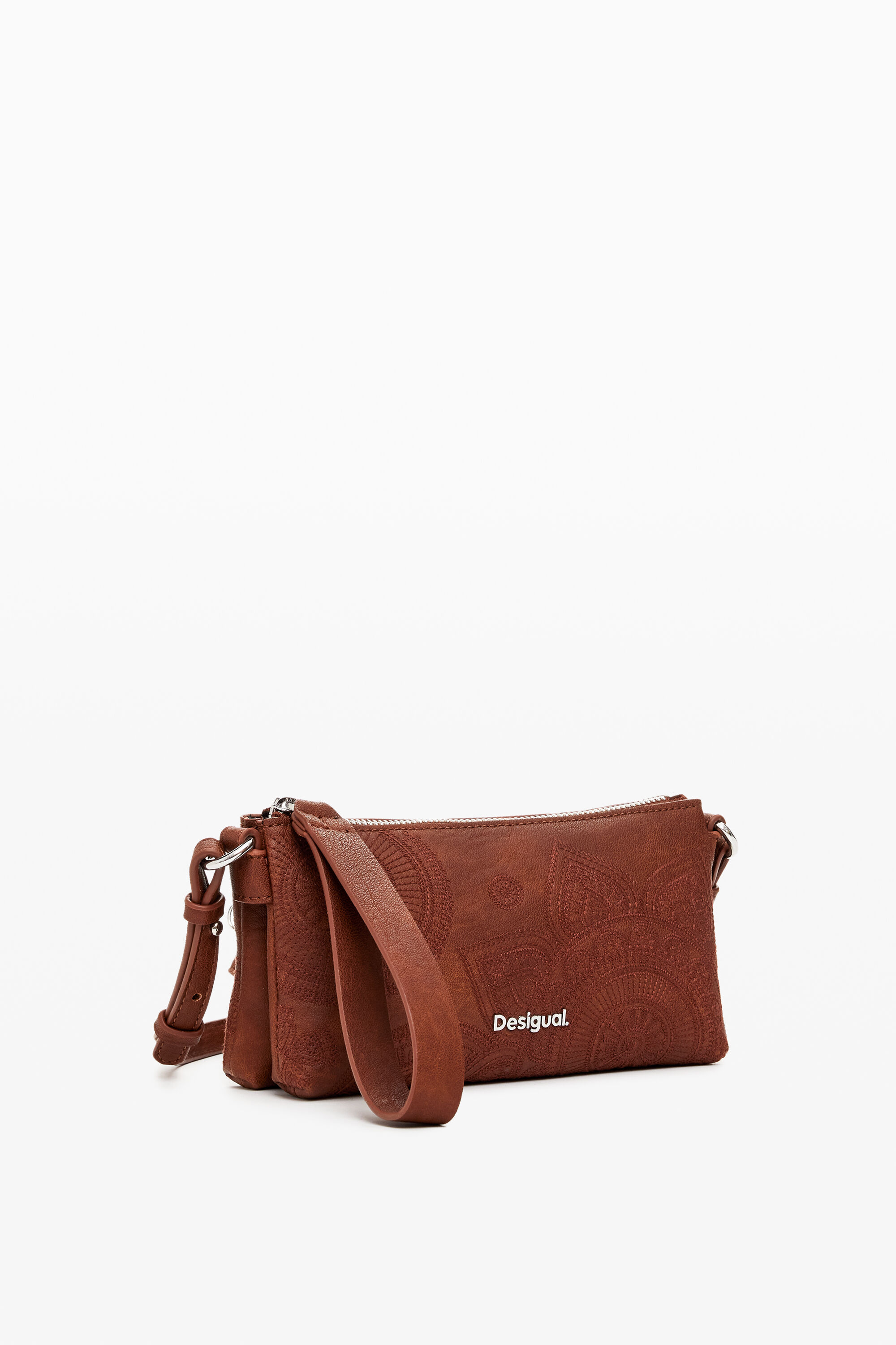 Desigual De geborduurde S-tas - BROWN