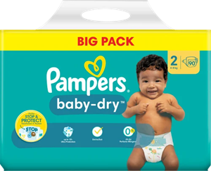 Pampers  Baby Dry - Maat 2 - Mega Pack - 90 luiers