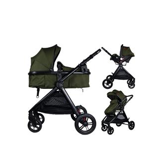 Ding 3-in-1 Kinderwagen Liam - Black/Forest Green