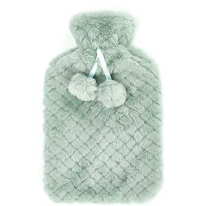 Giftdecor Warmwater kruik - 1.8 liter - pluche hoes in groen - winter kruiken - 22 x 35 cm -