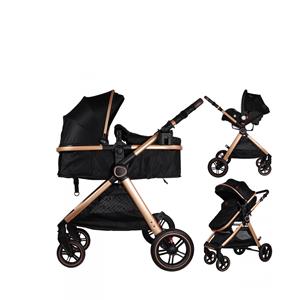 Ding 3-in-1 Kinderwagen Liam - Black/Rose