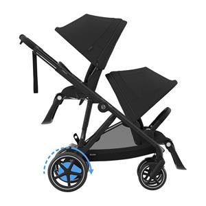 Cybex E-Gazelle S Twin Kinderwagen - Black - Moon Black / Black