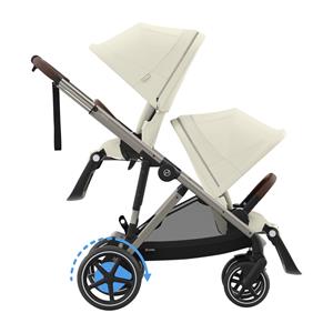 Cybex E-Gazelle S Twin Kinderwagen - Taupe - Seashell Beige / Light Beige