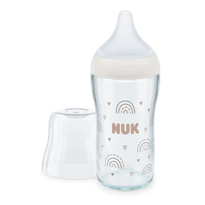 NUK Glazen fles Perfect Match 230 ml regenboog wit