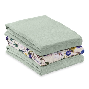 Hauck Burpdoeken Cuddle N Clean Set van 3 Sage/Beige Floral