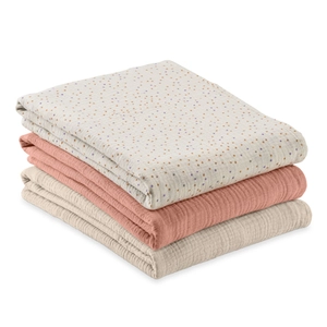 Hauck Keukendoekjes Cuddle N Clean Set van 3 Beige Stippen/Kurk/Beige