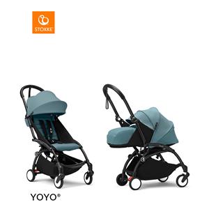 Stokke YOYO3 Complete Kinderwagen - Black Frame - Aqua